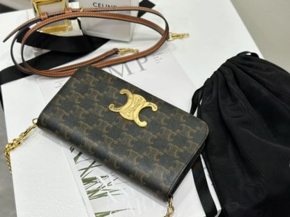 REPLICA CELINE MULTIPOCHETTE IN TRIOMPHE CANVAS AND CALFSKIN TAN 10L972 #3979 - Image 5
