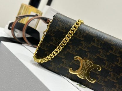 REPLICA CELINE MULTIPOCHETTE IN TRIOMPHE CANVAS AND CALFSKIN TAN 10L972 #3979 - Image 7
