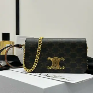 REPLICA CELINE MULTIPOCHETTE IN TRIOMPHE CANVAS AND CALFSKIN TAN 10L972 #3979