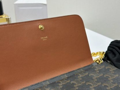 REPLICA CELINE MULTIPOCHETTE IN TRIOMPHE CANVAS AND CALFSKIN TAN 10L972 #3979 - Image 14