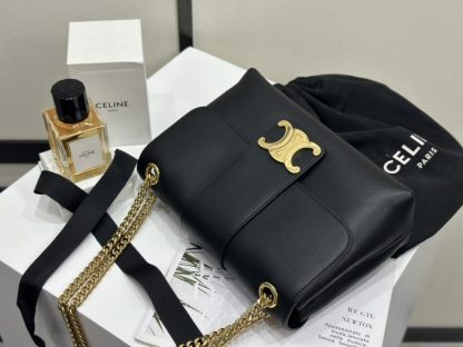 REPLICA CELINE MEDIUM CELINE VICTOIRE BAG IN SUPPLE CALFSKIN 115853 BLACK #3960 - Image 8