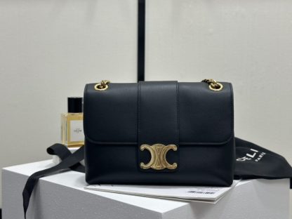 REPLICA CELINE MEDIUM CELINE VICTOIRE BAG IN SUPPLE CALFSKIN 115853 BLACK #3960