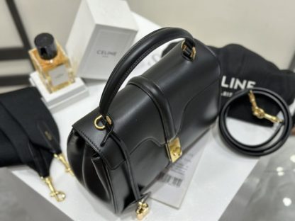 REPLICA CELINE SMALL 16 BAG IN NATURAL CALFSKIN 188003 BLACK #3970 - Image 3