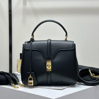 REPLICA CELINE SMALL 16 BAG IN NATURAL CALFSKIN 188003 BLACK #3970