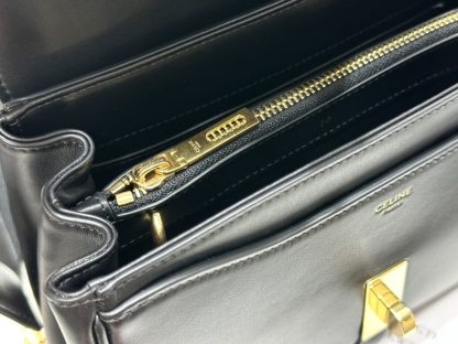 REPLICA CELINE SMALL 16 BAG IN NATURAL CALFSKIN 188003 BLACK #3970 - Image 6