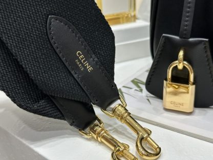 REPLICA CELINE SMALL 16 BAG IN NATURAL CALFSKIN 188003 BLACK #3970 - Image 11