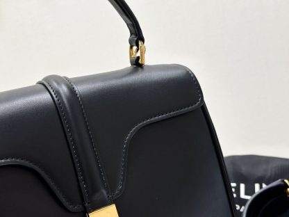 REPLICA CELINE SMALL 16 BAG IN NATURAL CALFSKIN 188003 BLACK #3970 - Image 12