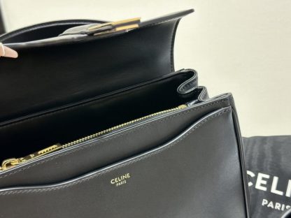 REPLICA CELINE SMALL 16 BAG IN NATURAL CALFSKIN 188003 BLACK #3970 - Image 13
