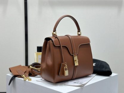 REPLICA CELINE SMALL 16 BAG IN NATURAL CALFSKIN 188003 TAN #3969 - Image 5