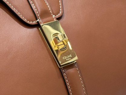 REPLICA CELINE SMALL 16 BAG IN NATURAL CALFSKIN 188003 TAN #3969 - Image 10