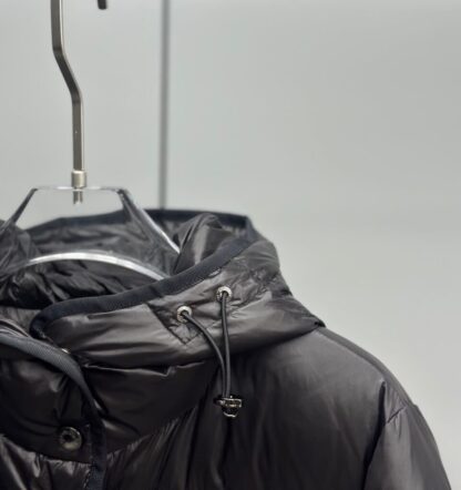 REPLICA MONCLER WOMEN'S HIRMA HOODED LONG DOWN JACKET BLACK #4131 - Image 7