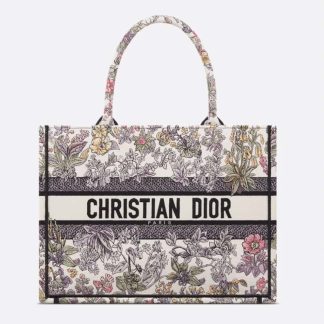 Replica Dior Medium Dior Book Tote Latte Embroidery #4143