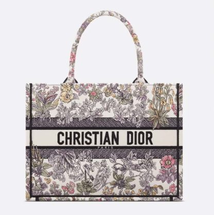 Replica Dior Medium Dior Book Tote Latte Embroidery #4143
