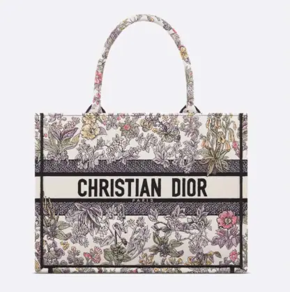 Replica Dior Medium Dior Book Tote Latte Embroidery #4143