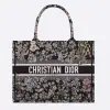 Replica Dior Medium Dior Book Tote Black Embroidery #4144