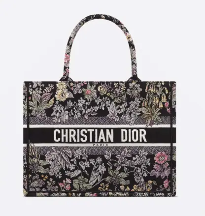 Replica Dior Medium Dior Book Tote Black Embroidery #4144