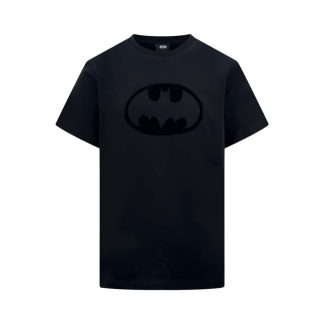 REPLICA MONCLER FLOCKED BATMAN LOGO COTTON T-SHIRT #4141