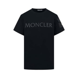REPLICA MONCLER LAMINATED LOGO COTTON T-SHIRT #4140