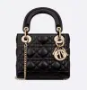 Replica Dior Mini Lady Dior Bag Black Cannage Lambskin #4148