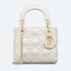 Replica Dior Mini Lady Dior Bag Latte Cannage Lambskin #4149