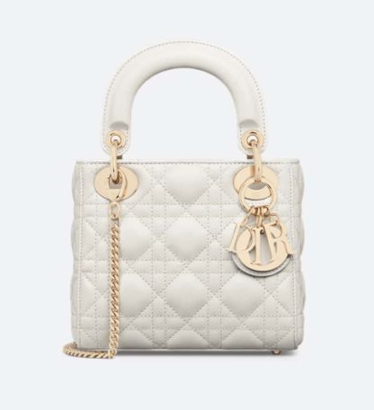 Replica Dior Mini Lady Dior Bag Latte Cannage Lambskin #4149