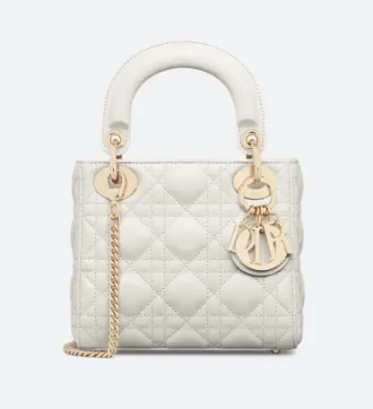 Replica Dior Mini Lady Dior Bag Latte Cannage Lambskin #4149
