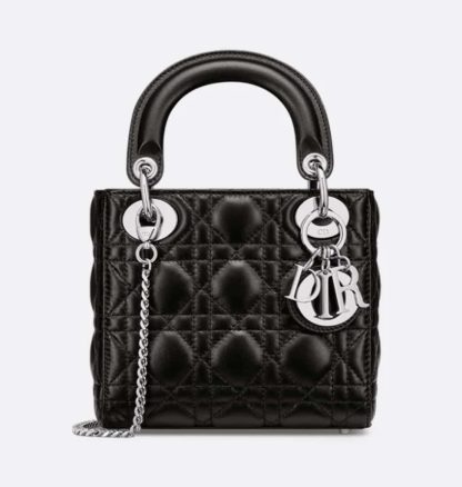 Replica Dior Mini Lady Dior Bag Black Cannage Lambskin #4150