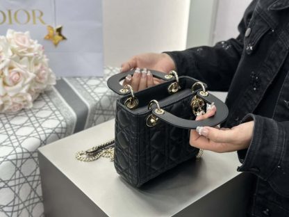  Dior Mini Lady Dior Bag Black Cannage Lambskin #4148 - Image 7