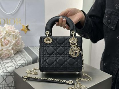  Dior Mini Lady Dior Bag Black Cannage Lambskin #4148 - Image 2