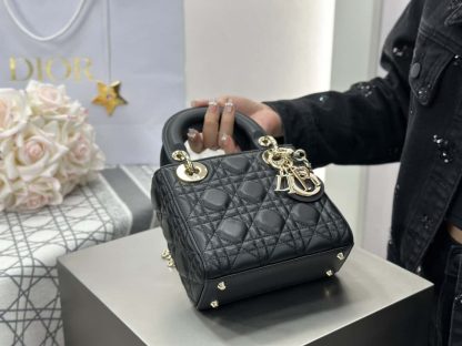  Dior Mini Lady Dior Bag Black Cannage Lambskin #4148 - Image 9