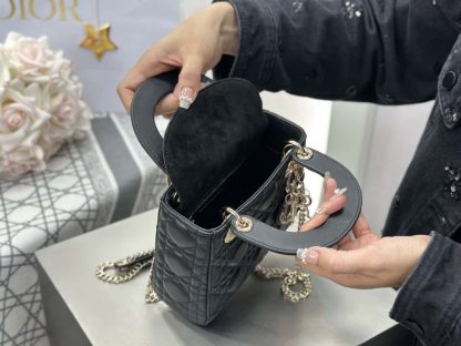  Dior Mini Lady Dior Bag Black Cannage Lambskin #4148 - Image 10