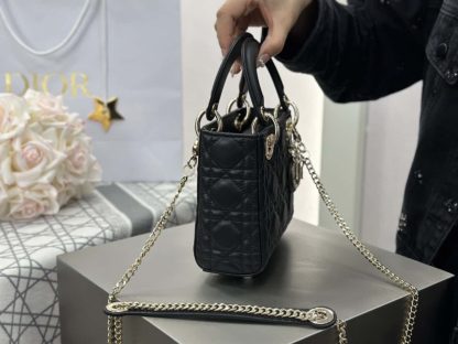  Dior Mini Lady Dior Bag Black Cannage Lambskin #4148 - Image 3