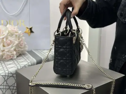  Dior Mini Lady Dior Bag Black Cannage Lambskin #4148 - Image 3