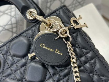  Dior Mini Lady Dior Bag Black Cannage Lambskin #4148 - Image 4