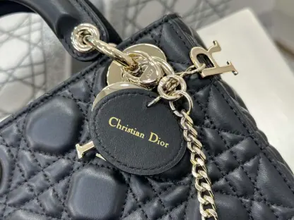  Dior Mini Lady Dior Bag Black Cannage Lambskin #4148 - Image 4
