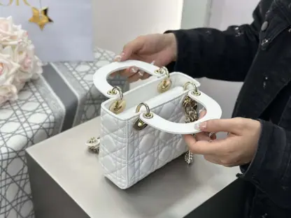  Dior Mini Lady Dior Bag Latte Cannage Lambskin #4149 - Image 7