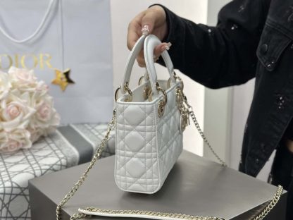  Dior Mini Lady Dior Bag Latte Cannage Lambskin #4149 - Image 8
