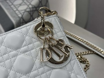  Dior Mini Lady Dior Bag Latte Cannage Lambskin #4149 - Image 9