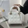  Dior Mini Lady Dior Bag Latte Cannage Lambskin #4149 - Image 4
