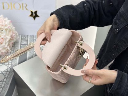  Dior Mini Lady Dior Bag Powder Beige Cannage Lambskin #4146 - Image 7