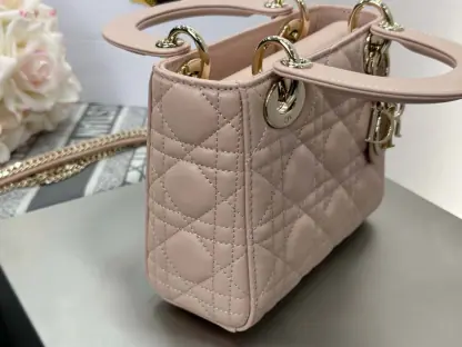  Dior Mini Lady Dior Bag Powder Beige Cannage Lambskin #4146 - Image 5