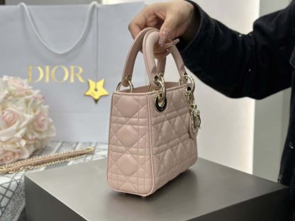  Dior Mini Lady Dior Bag Powder Beige Cannage Lambskin #4146 - Image 9