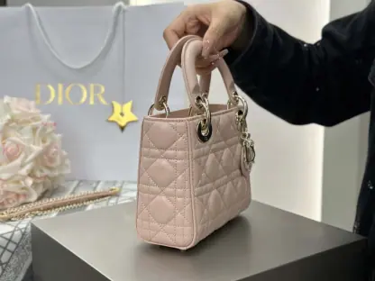  Dior Mini Lady Dior Bag Powder Beige Cannage Lambskin #4146 - Image 9