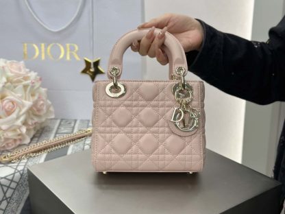  Dior Mini Lady Dior Bag Powder Beige Cannage Lambskin #4146 - Image 2