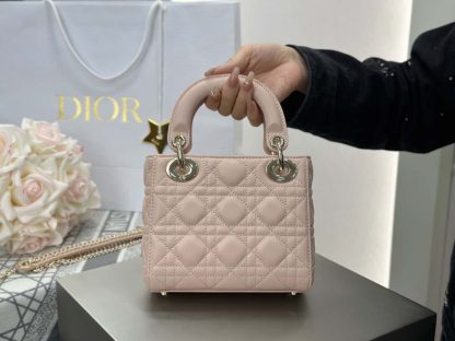  Dior Mini Lady Dior Bag Powder Beige Cannage Lambskin #4146 - Image 3