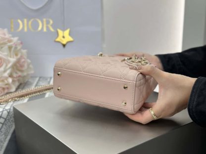  Dior Mini Lady Dior Bag Powder Beige Cannage Lambskin #4146 - Image 4