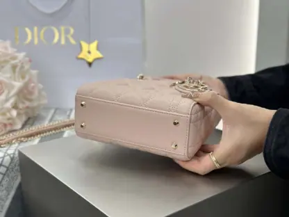  Dior Mini Lady Dior Bag Powder Beige Cannage Lambskin #4146 - Image 4