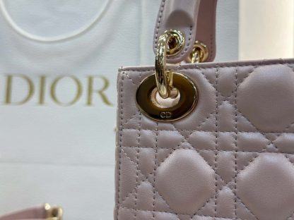  Dior Mini Lady Dior Bag Powder Pink Cannage Lambskin #4147 - Image 7