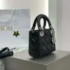  Dior Mini Lady Dior Bag Black Cannage Lambskin Sliver #4150 - Image 7