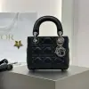  Dior Mini Lady Dior Bag Black Cannage Lambskin Sliver #4150 - Image 2